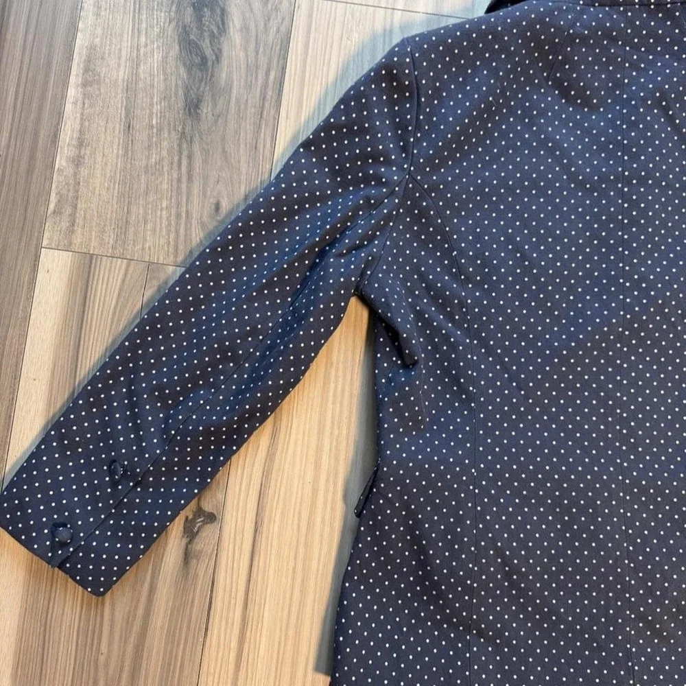 Harlyn navy blue polka dot blazer with blue lining, size M